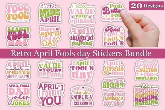 Download Retro April Fools Day Stickers SVG Bundl - Premium Bundle